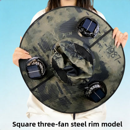 Solar-powered fan hat