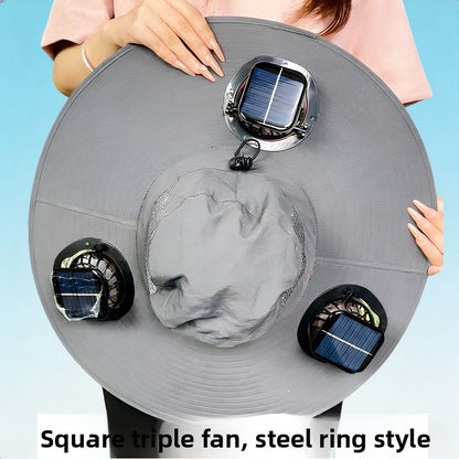 Solar-powered fan hat