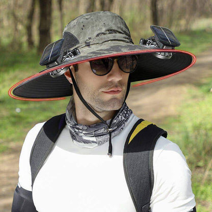 Solar-powered fan hat