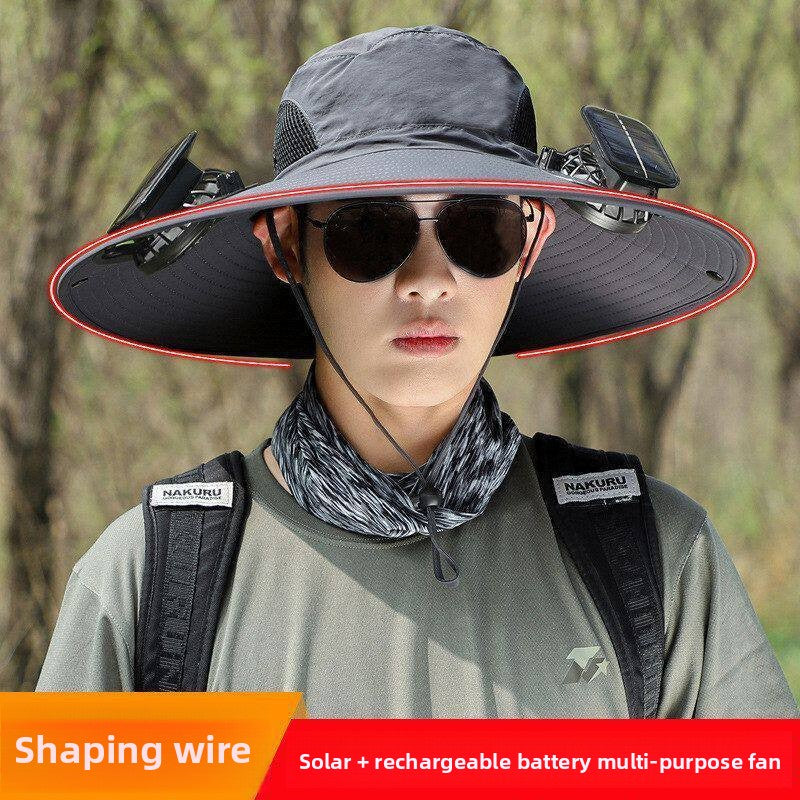 Solar-powered fan hat