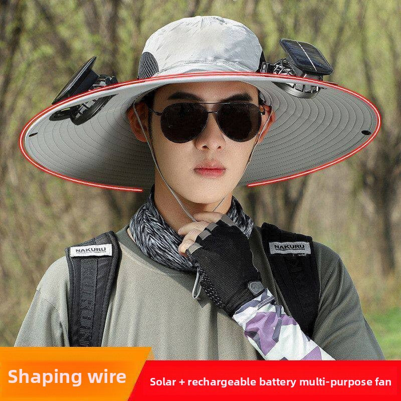 Solar-powered fan hat