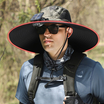 Solar-powered fan hat