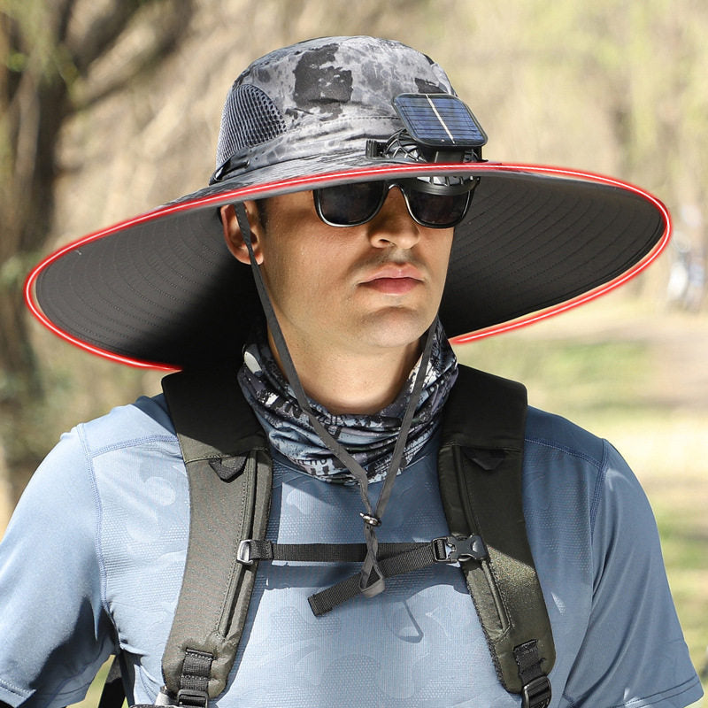 Solar-powered fan hat