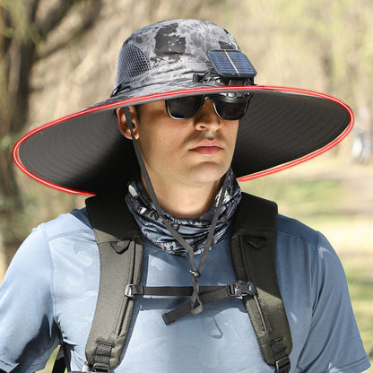 Solar-powered fan hat