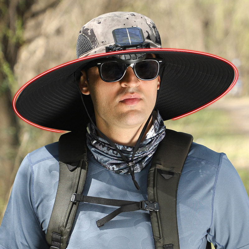 Solar-powered fan hat