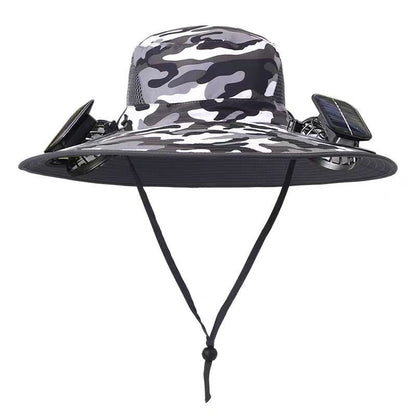 Solar-powered fan hat