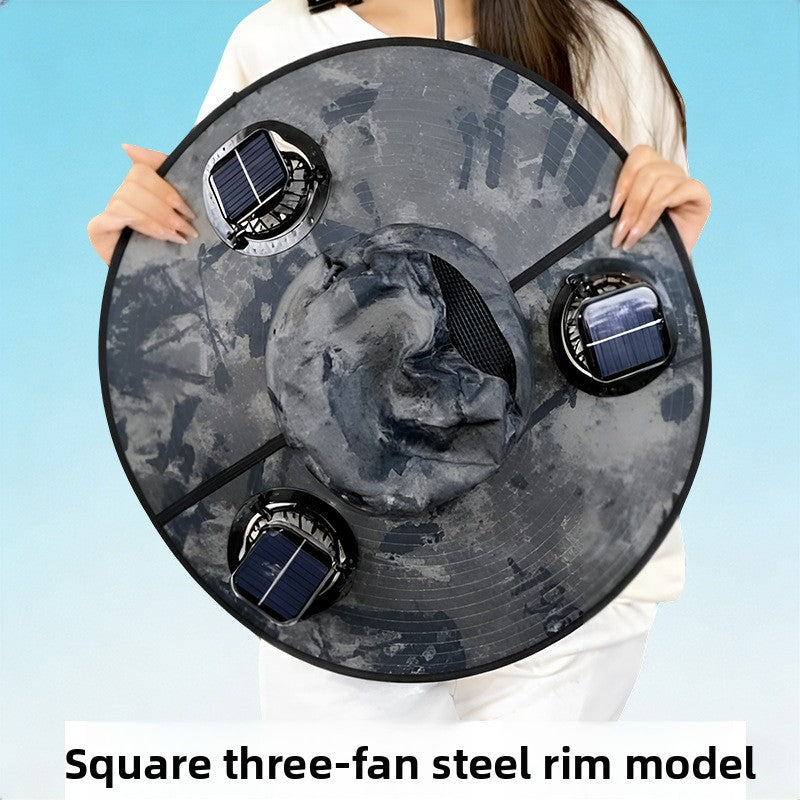 Solar-powered fan hat