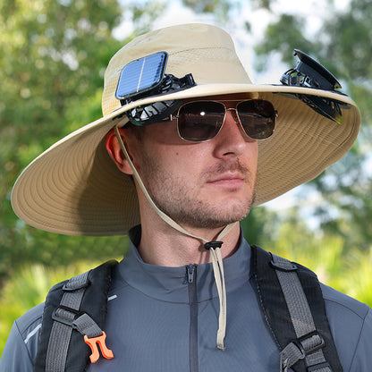Solar-powered fan hat