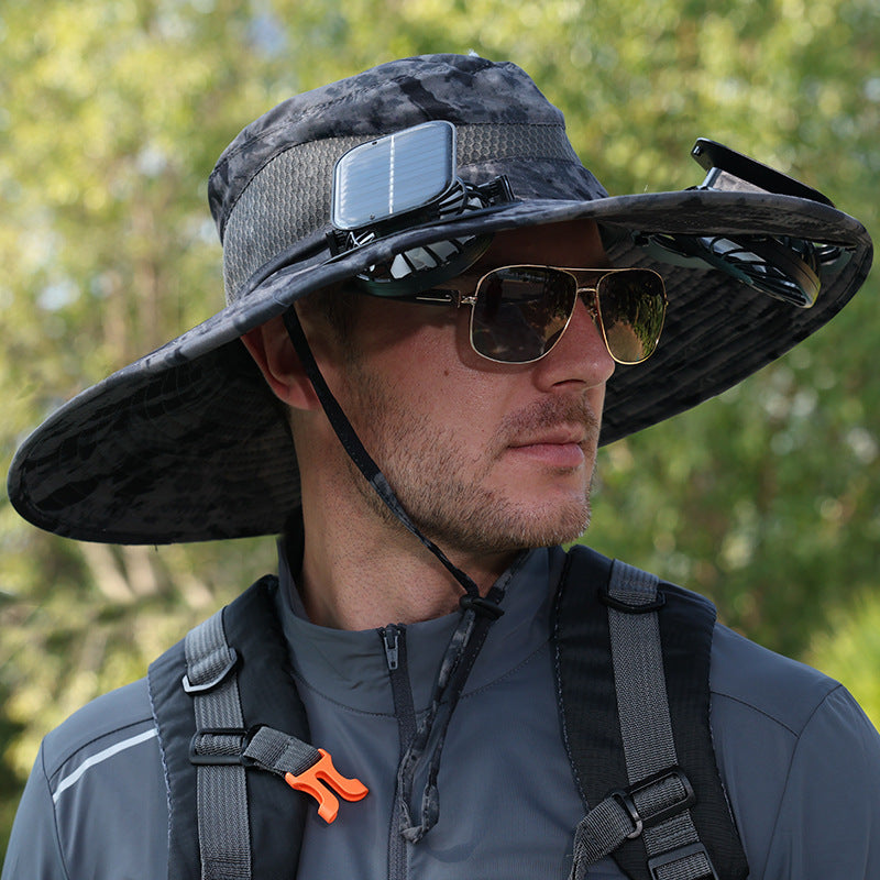Solar-powered fan hat