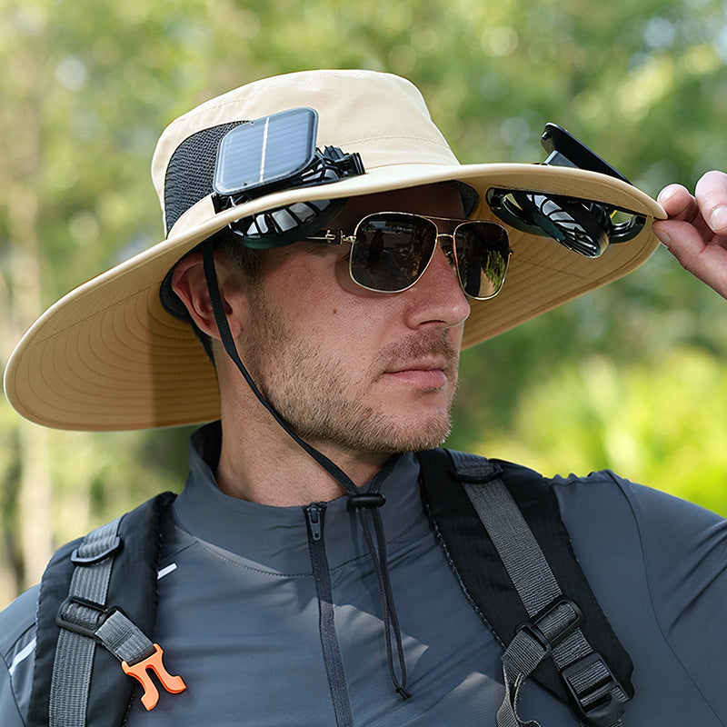 Solar-powered fan hat