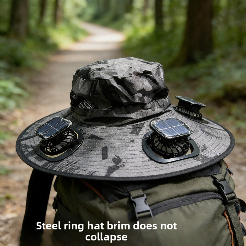 Solar-powered fan hat