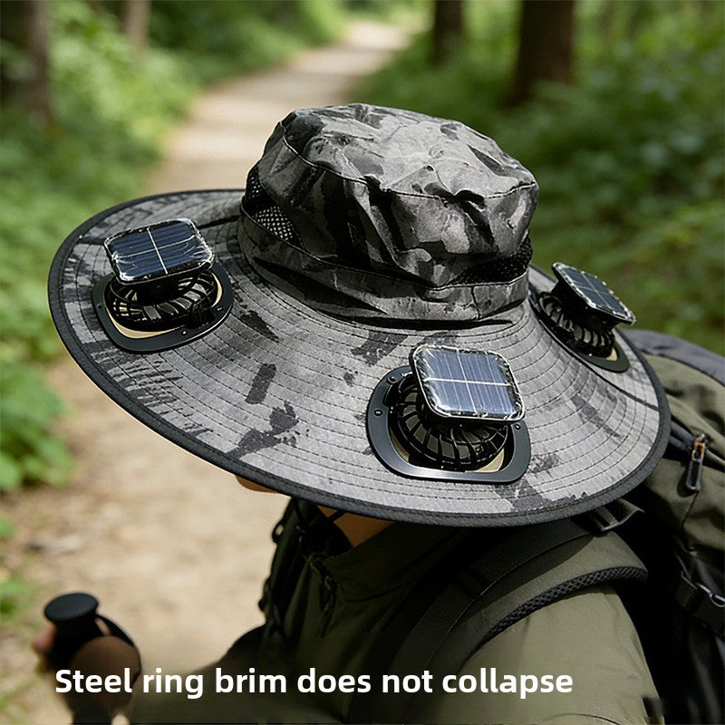 Solar-powered fan hat