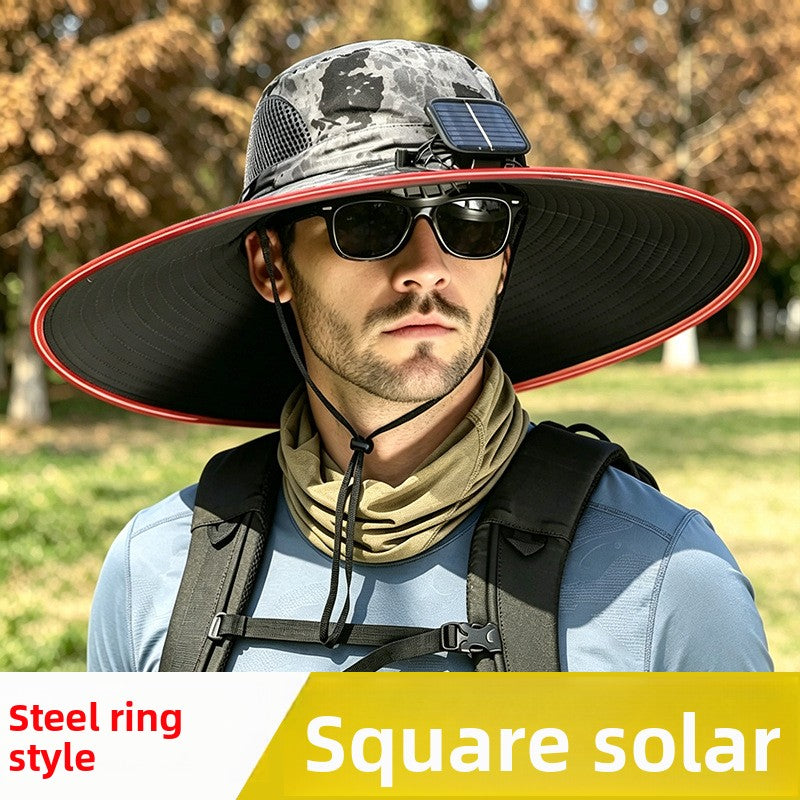 Solar-powered fan hat