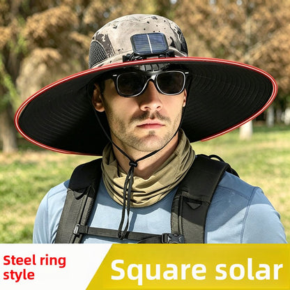 Solar-powered fan hat