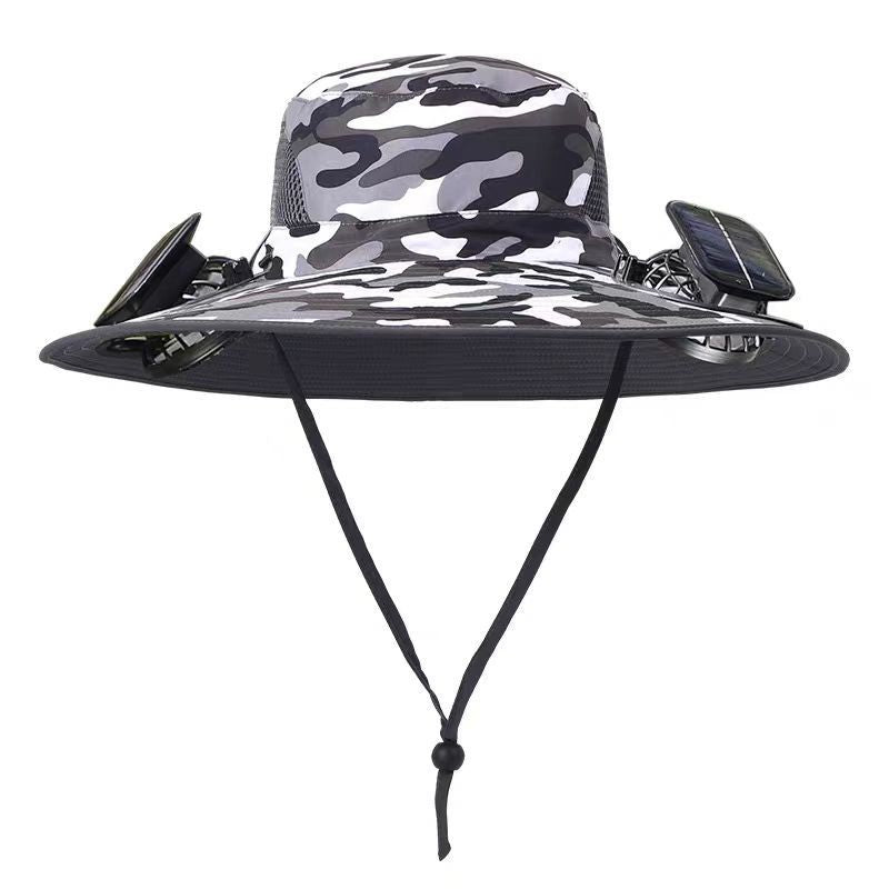 Solar-powered fan hat