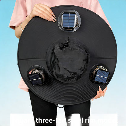 Solar-powered fan hat