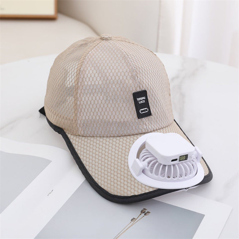 Solar-powered fan hat