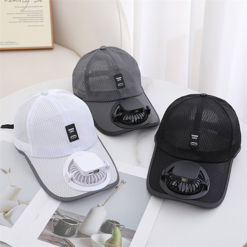Solar-powered fan hat