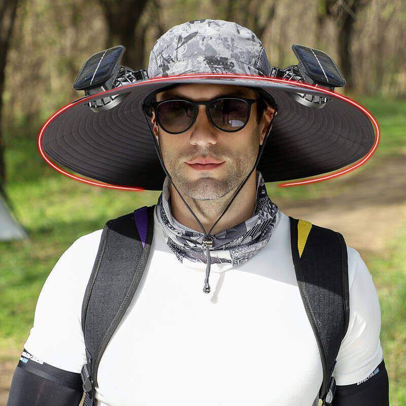 Solar-powered fan hat