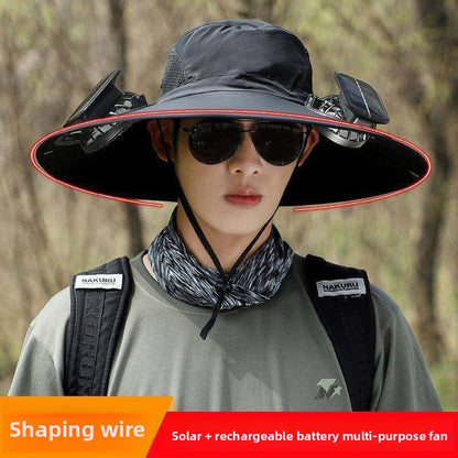 Solar-powered fan hat
