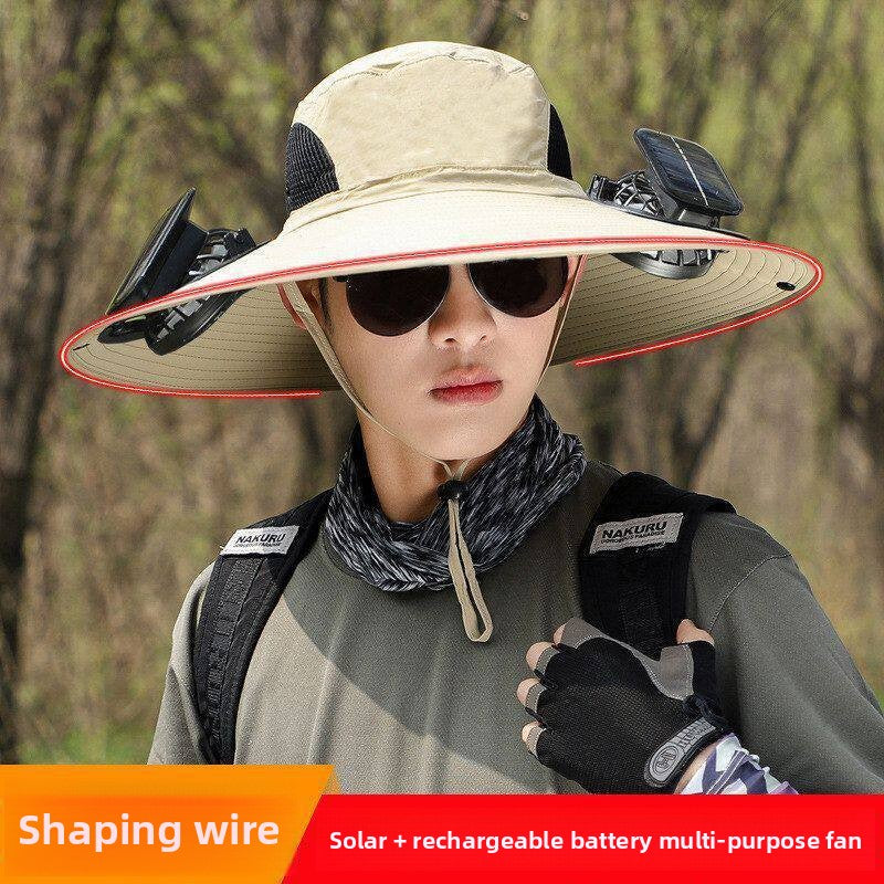 Solar-powered fan hat
