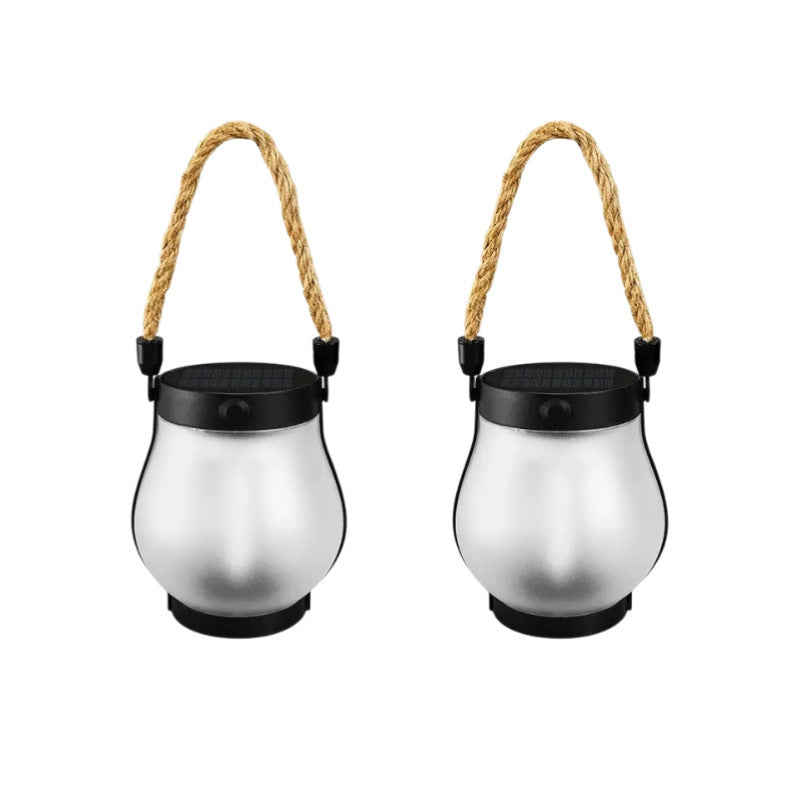 Solar Powered Flame Effect Garden Lantern
