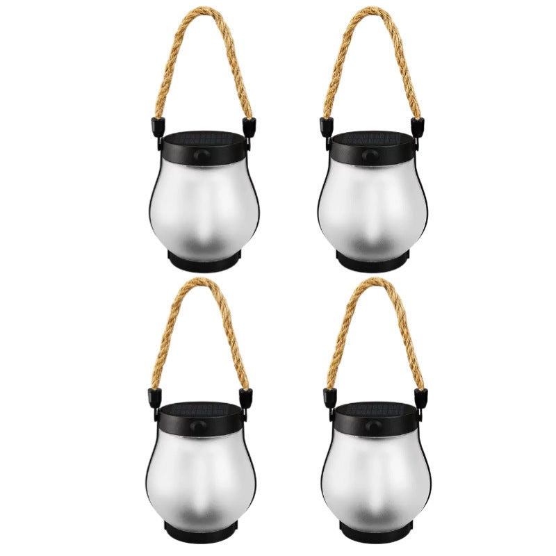 Solar Powered Flame Effect Garden Lantern