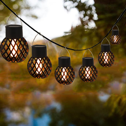 Solar Powered Flame Effect Hanging Light