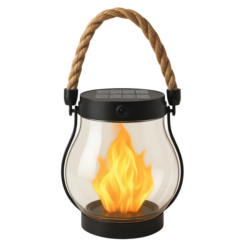 Solar powered flame lantern