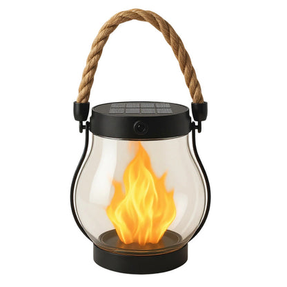 Solar powered flame lantern