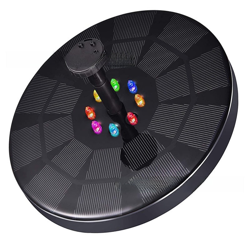 Solar Powered Floating Fountain Pump with LED Lights