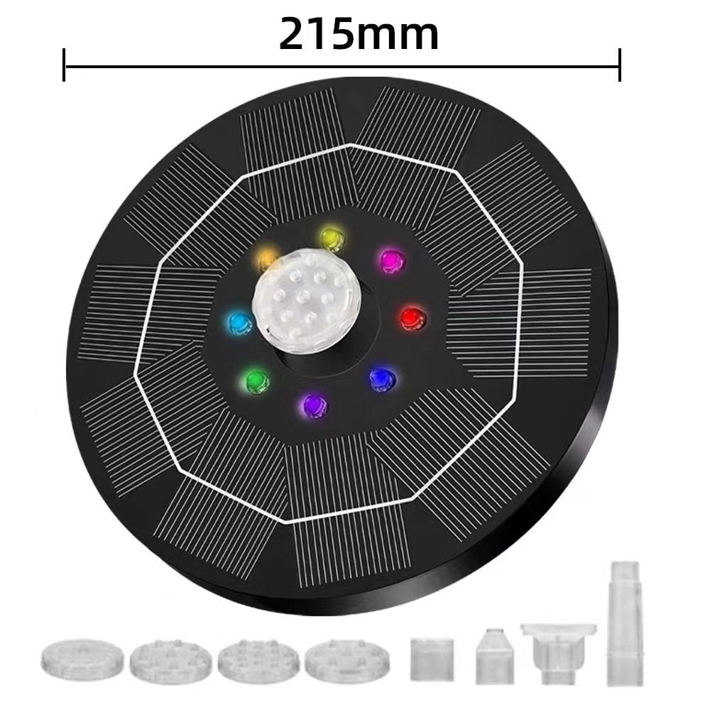 Solar Powered Floating Fountain Pump with LED Lights