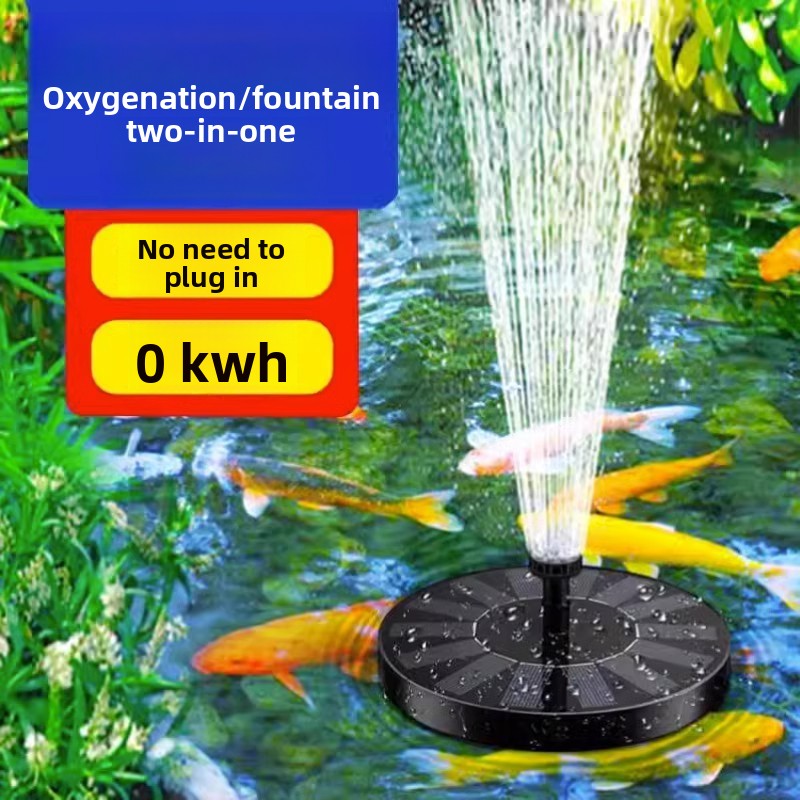 Solar Powered Floating Fountain with Oxygenation