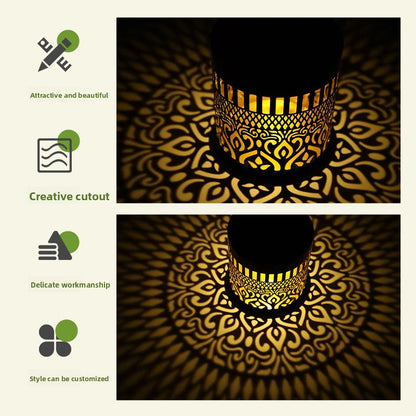 Solar Powered Floral Projection Wall Light