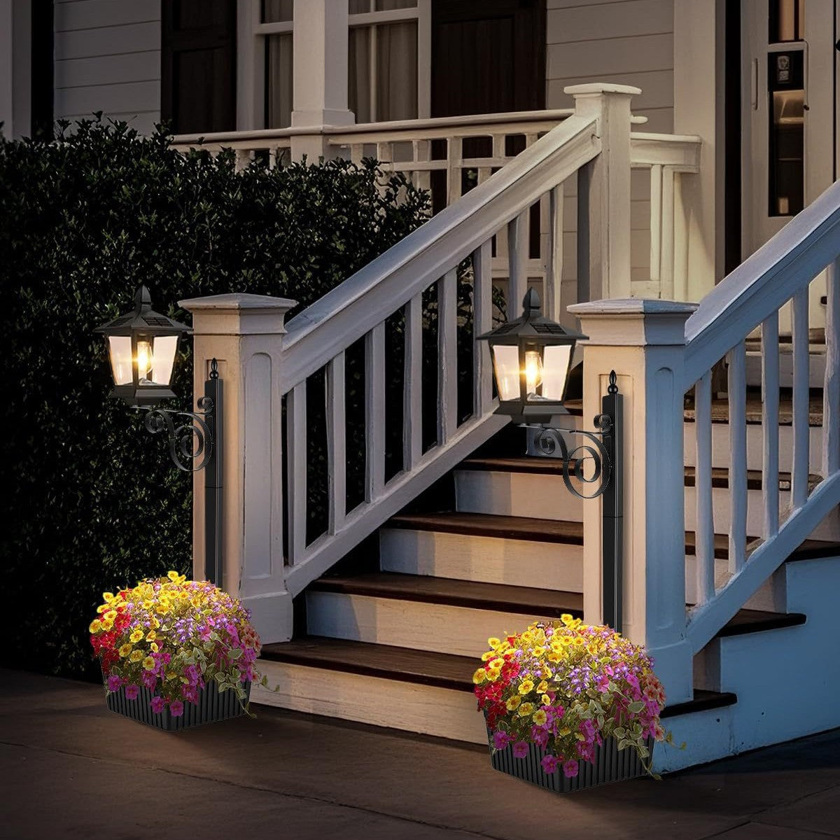 Solar Powered Flower Pot Floor Lamp