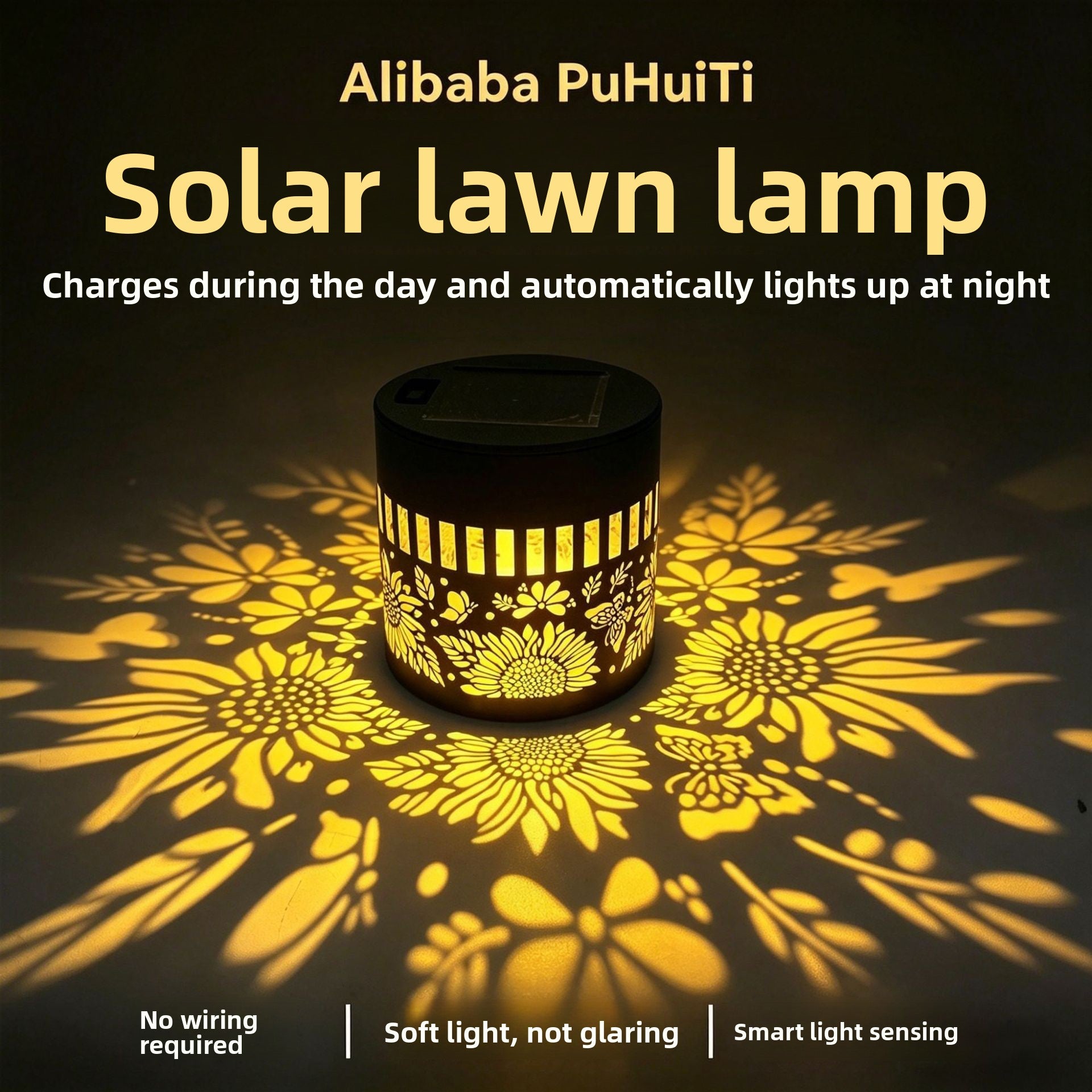 Solar Powered Flower Wall Light