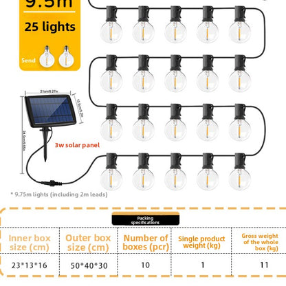 Solar Powered G40 Outdoor Decorative Light String