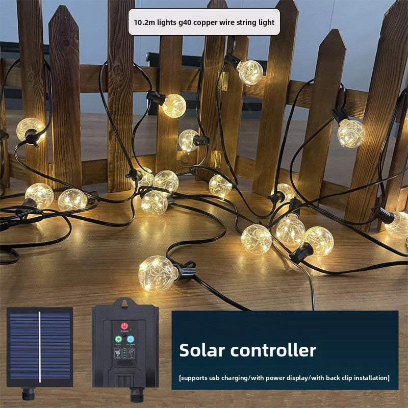 Solar Powered G40 Outdoor Decorative Light String