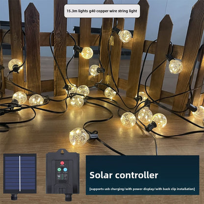 Solar Powered G40 Outdoor Decorative Light String