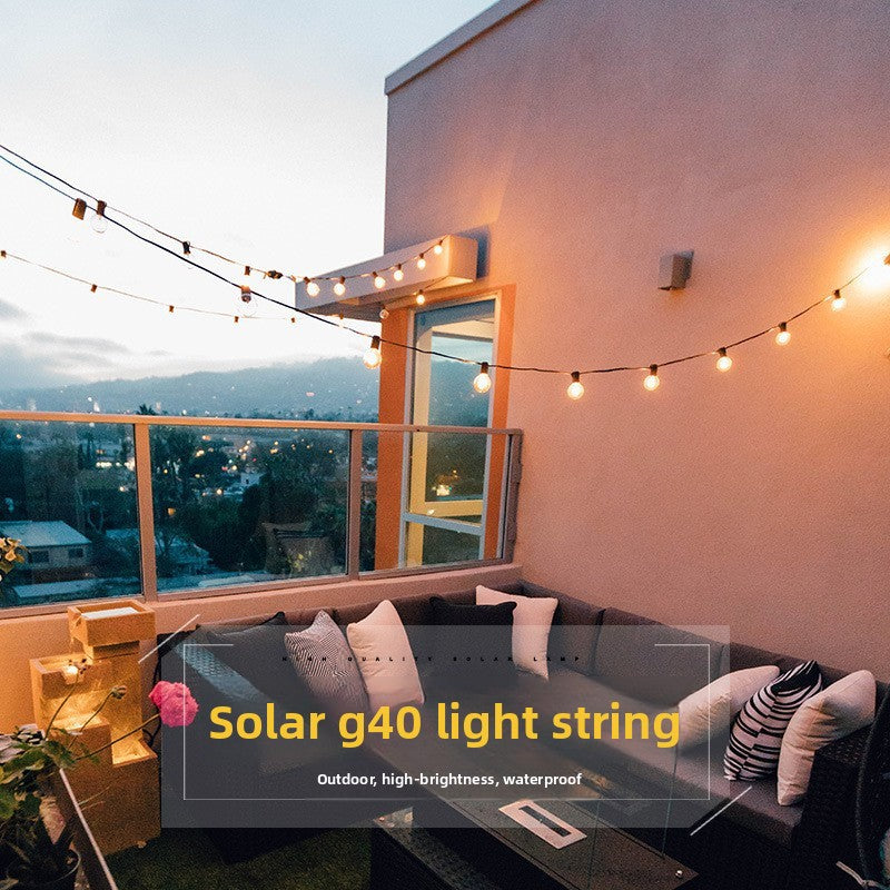Solar Powered G40 Outdoor Decorative Light String
