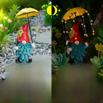 Solar Powered Gnome Garden Statue