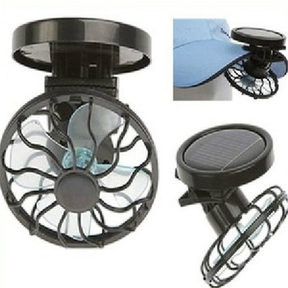 Solar Powered Hat Fan Clip with Universal Mount