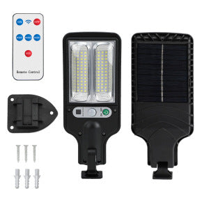 Solar-powered lamp with human body sensor function