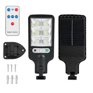 Solar-powered lamp with human body sensor function