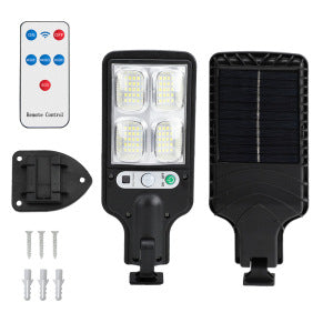 Solar-powered lamp with human body sensor function