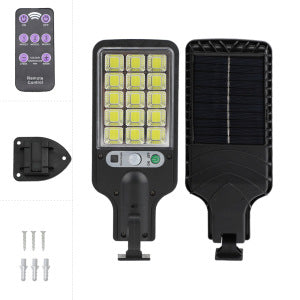Solar-powered lamp with human body sensor function