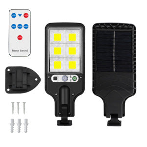 Solar-powered lamp with human body sensor function