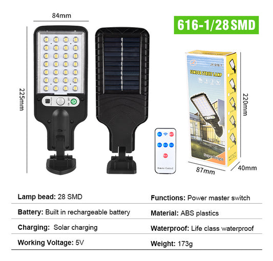 Solar-powered lamp with human body sensor function