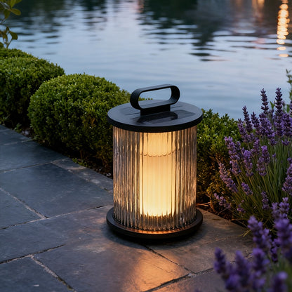 Solar-powered lawn lamp