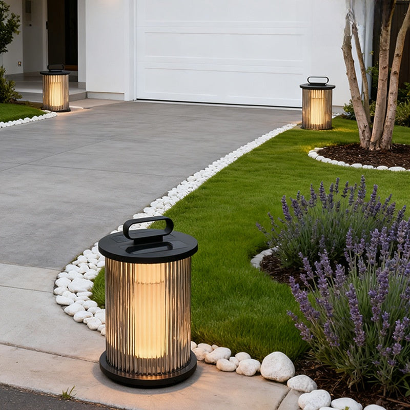 Solar-powered lawn lamp